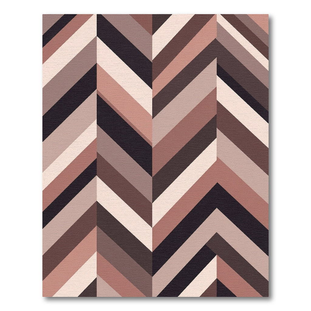 Neutral Earthy Chevron Striped Area Rug