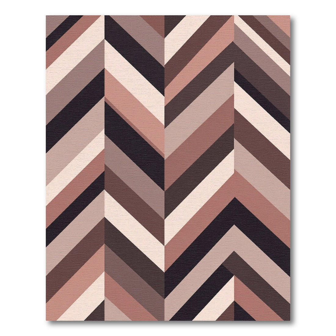 Neutral Earthy Chevron Striped Area Rug