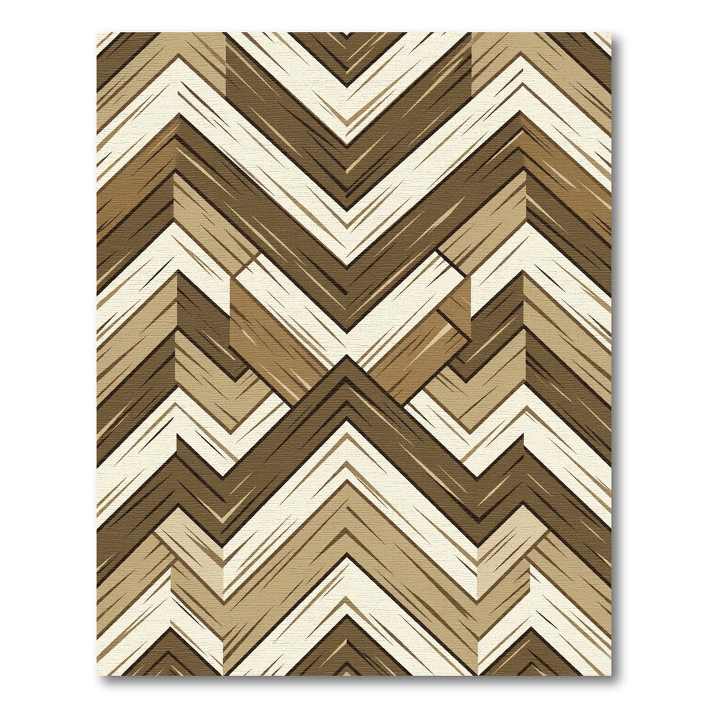 Geometric Chevron Wood Grain Neutral Area Rug
