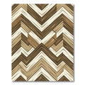 Geometric Chevron Wood Grain Neutral Area Rug