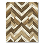 Geometric Chevron Wood Grain Neutral Area Rug