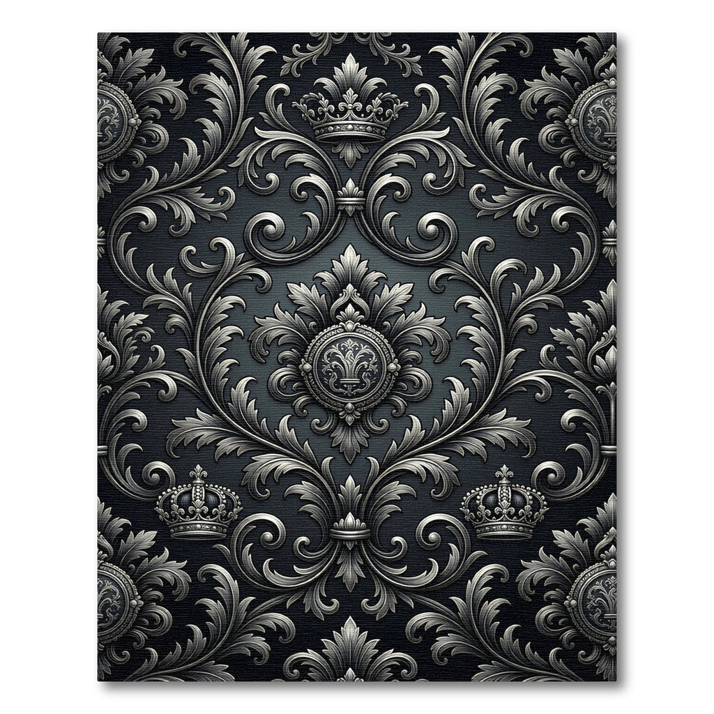 Regal Silver Crown Scrollwork Rug