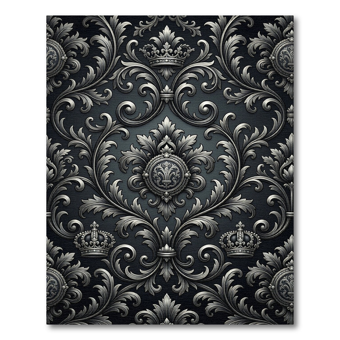 Regal Silver Crown Scrollwork Rug