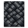 Charcoal Woven Basketweave Texture Rug