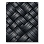 Charcoal Woven Basketweave Texture Rug