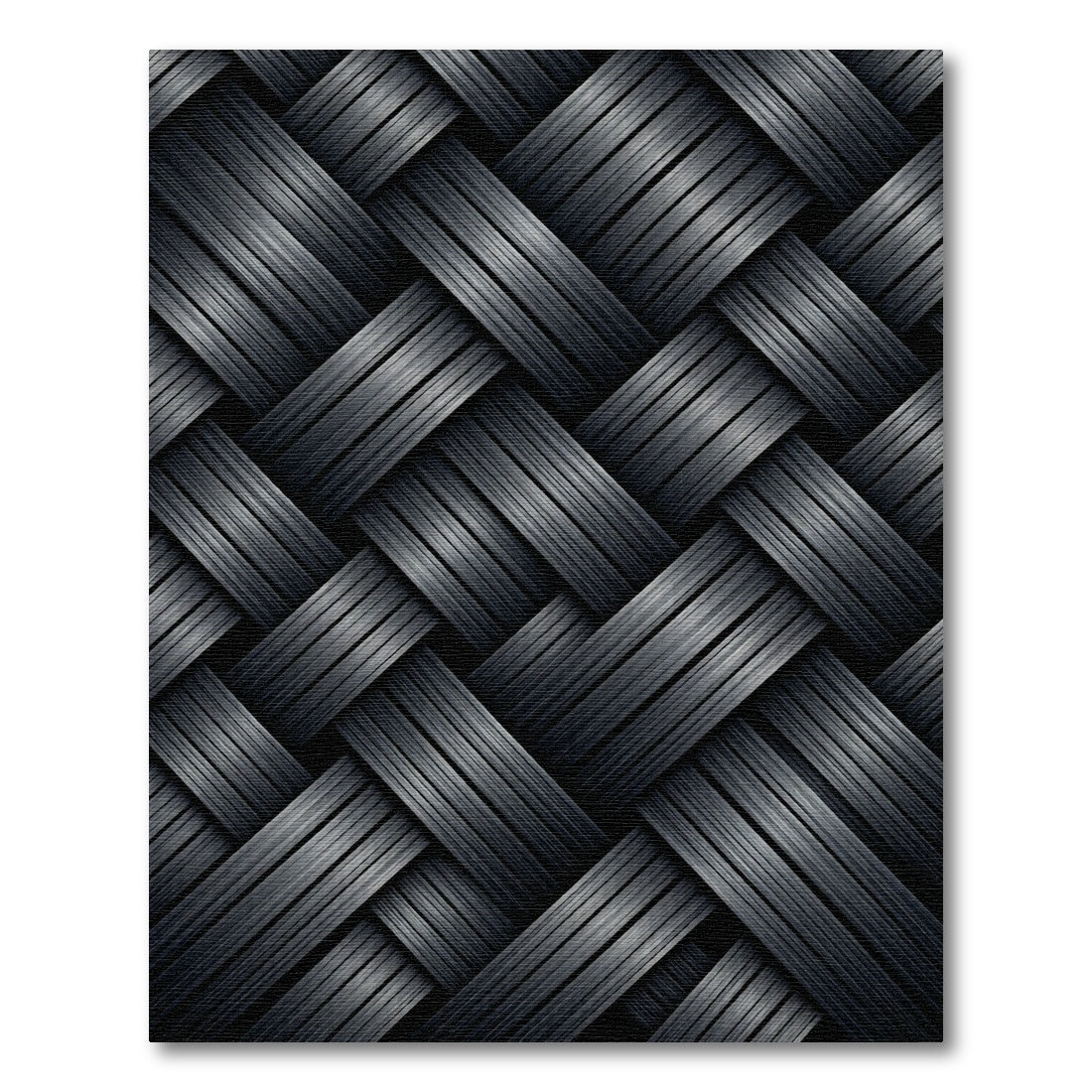 Charcoal Woven Basketweave Texture Rug