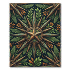 Ornate Bronze Star And Foliage Rug
