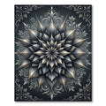 Gothic Silver Floral Mandala Medallion Rug