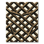 Geometric Coffee Brown Intersecting Lattice Rug