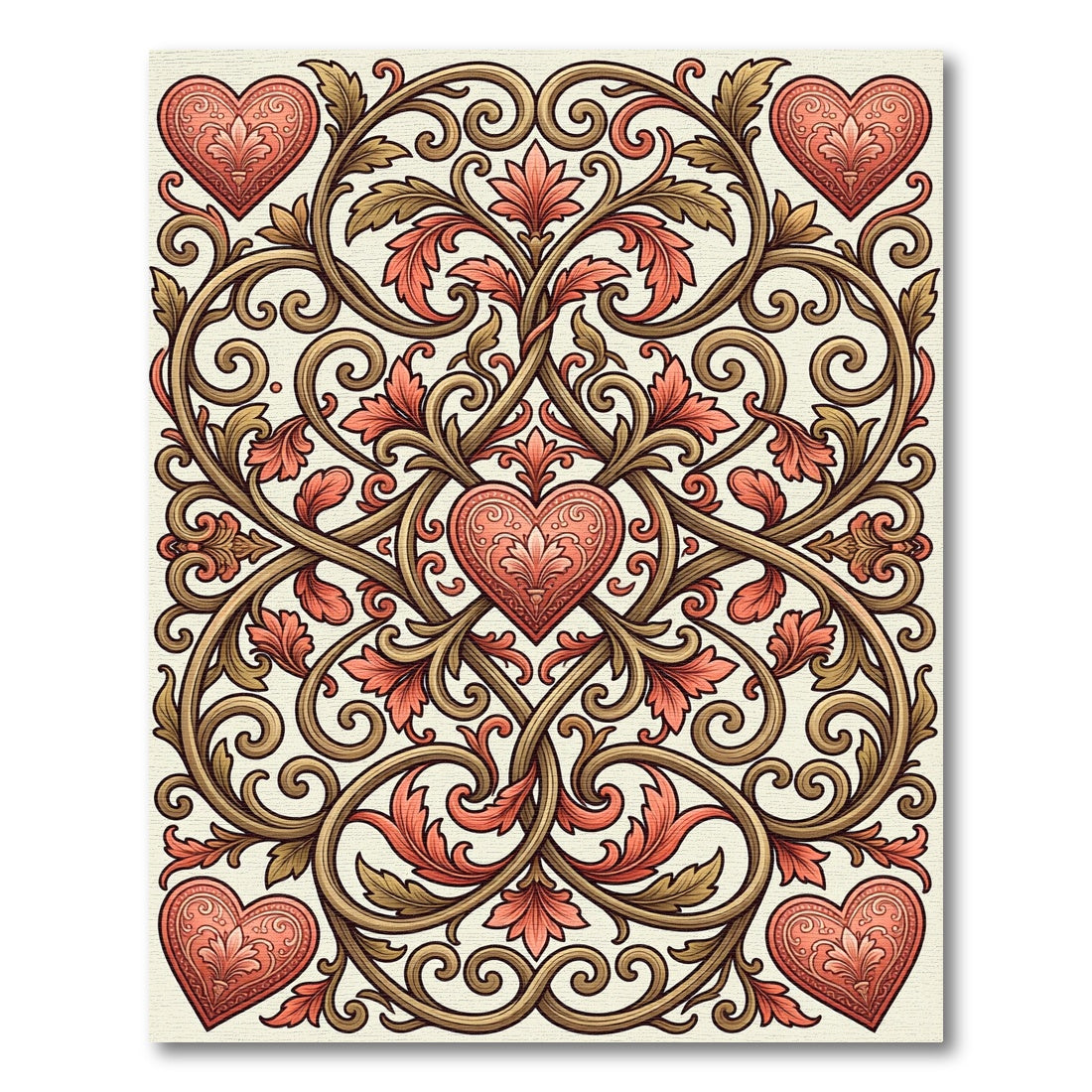 Crimson Heart Vine Flourish Rug