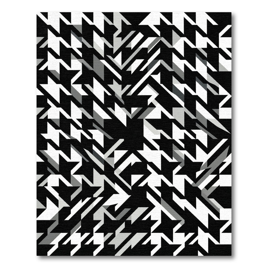 Monochromatic Houndstooth Geometric Fragment Rug