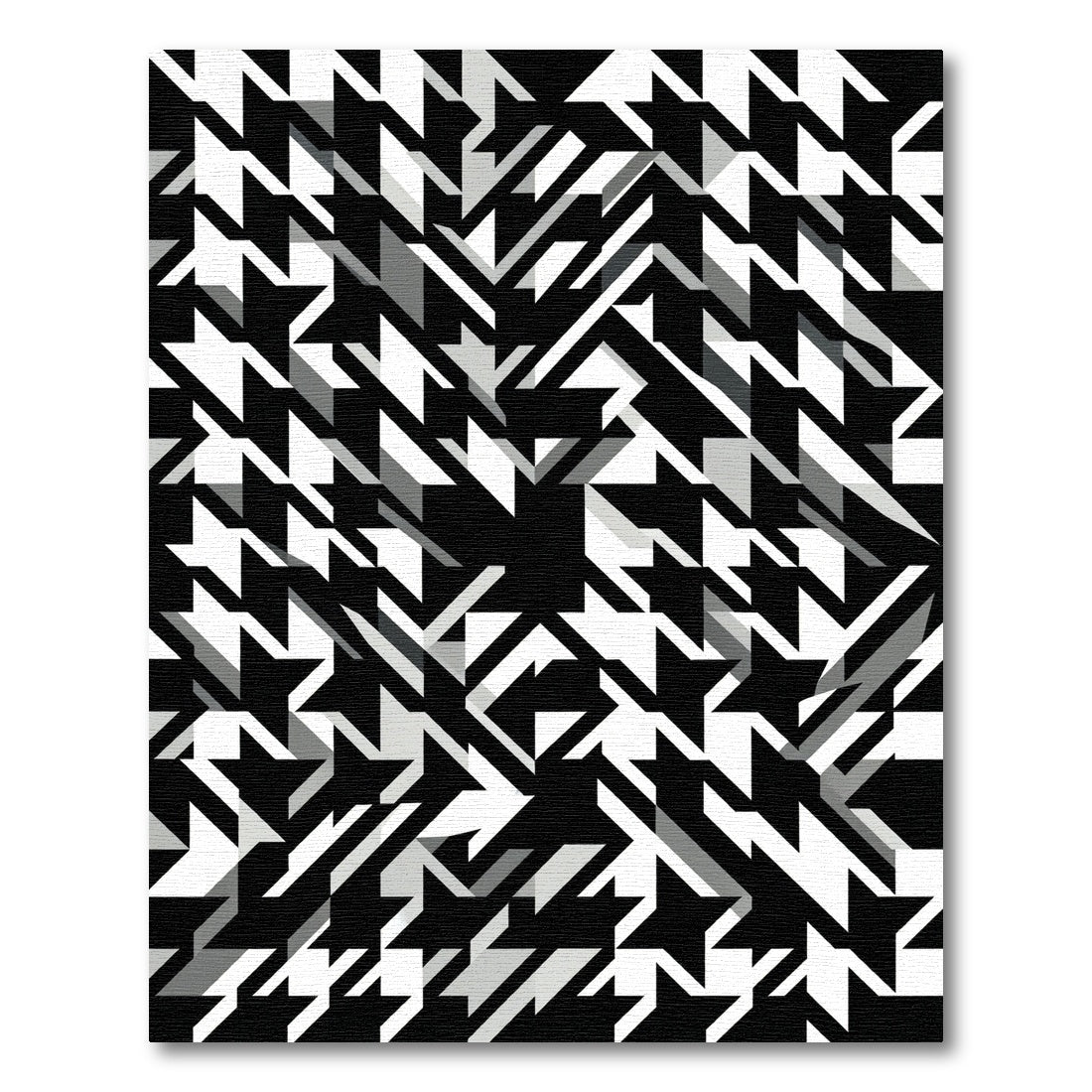 Monochromatic Houndstooth Geometric Fragment Rug
