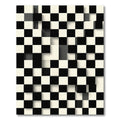 Black White Geometric Illusion Squares Rug