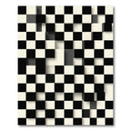 Black White Geometric Illusion Squares Rug