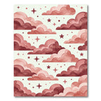 Crimson Cloud Starscape Landscape Rug