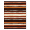 Earthy Brown and Ochre Striped Rug