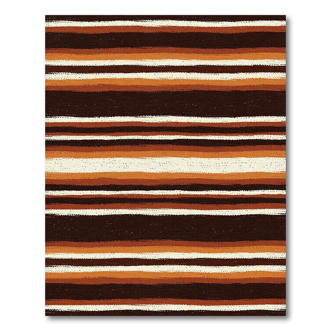 Earthy Brown and Ochre Striped Rug