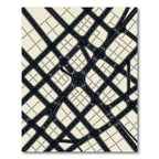 Minimalist Black and Cream Geometric Grid Rug