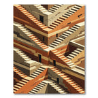 Brown Orange Staircase Optical Illusion Rug