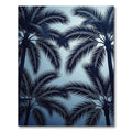 Deep Blue Tropical Palm Frond Rug