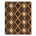 Mid-Century Bronze Geometric Diamond Lattice Rug