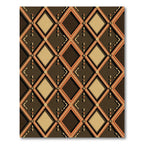 Mid-Century Bronze Geometric Diamond Lattice Rug