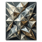 Metallic Geometric Abstract Faceted Art Rug