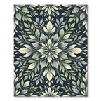 Ethereal Sage Botanical Floral Symmetry Rug
