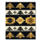Golden Abstract Geometric Fireplace Rug