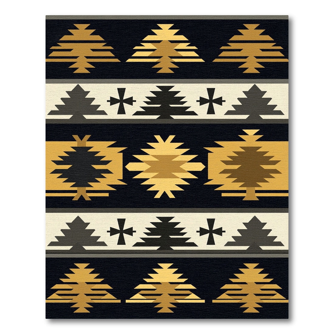 Golden Abstract Geometric Fireplace Rug