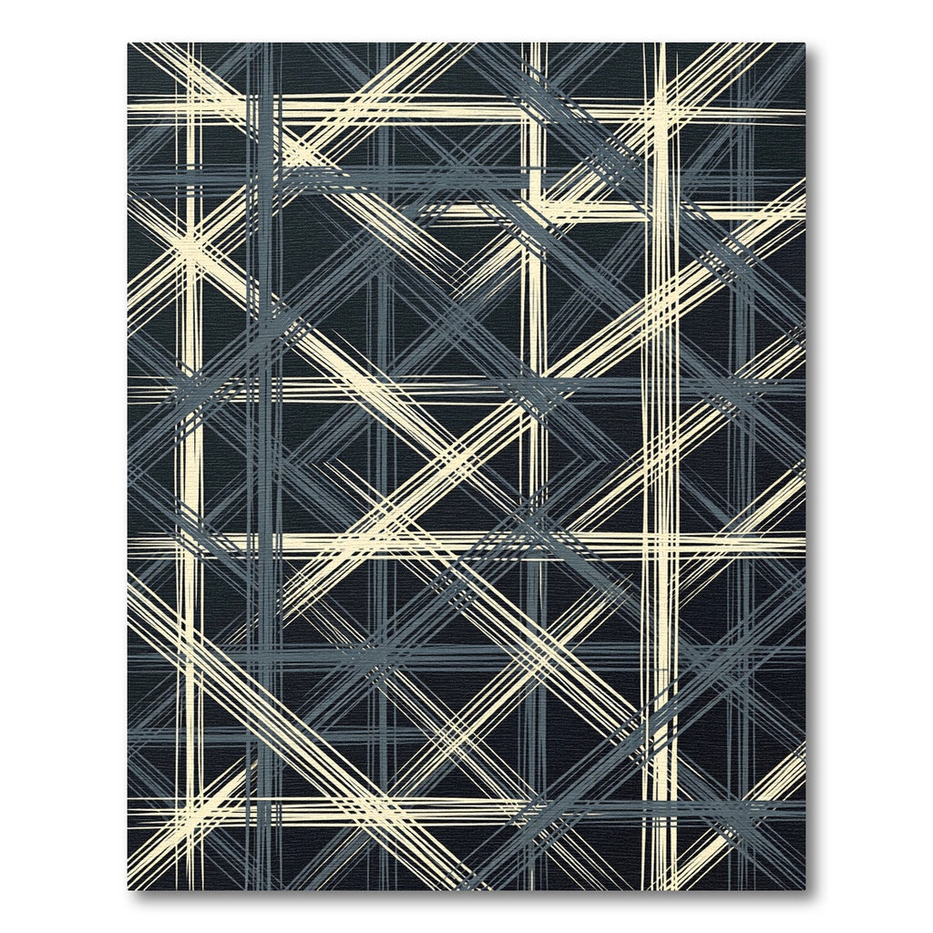Modern Crosshatch Geometric Grid Rug