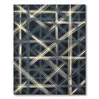 Modern Crosshatch Geometric Grid Rug