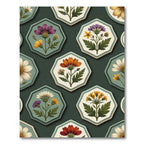 Botanical Hexagon Garden Sage Rug
