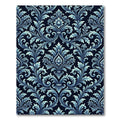 Elegant Blue Floral Damask Rug