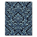 Elegant Blue Floral Damask Rug