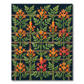 Vibrant Orange Blossom Trellis Rug