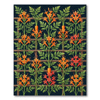 Vibrant Orange Blossom Trellis Rug