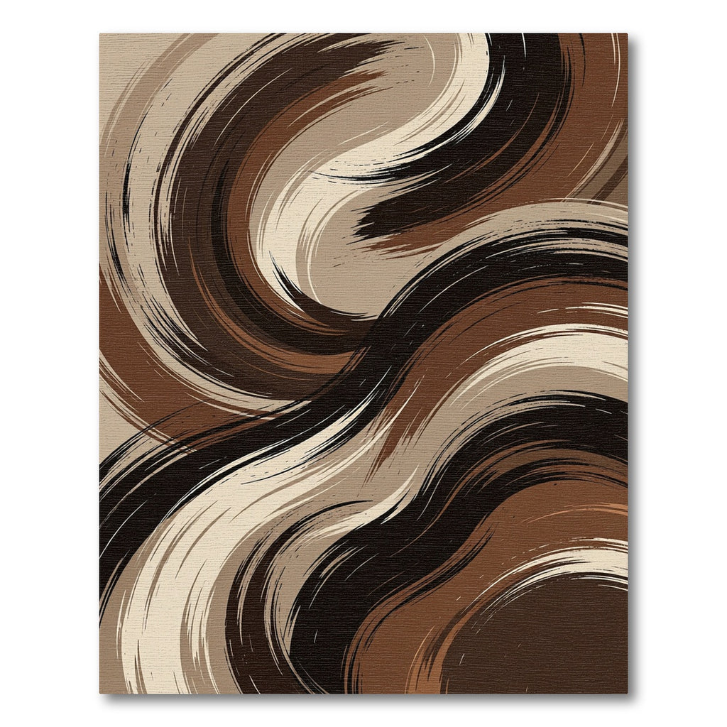 Earthy Swirl Abstract Brushstroke Rug