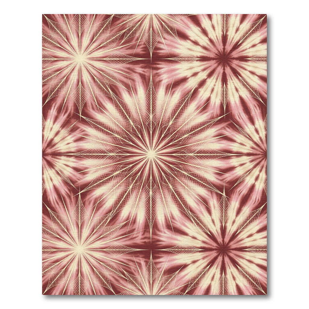 Radiant Crimson Starburst Medallion Rug