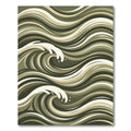 Earthy Green Oceanic Wave Rug