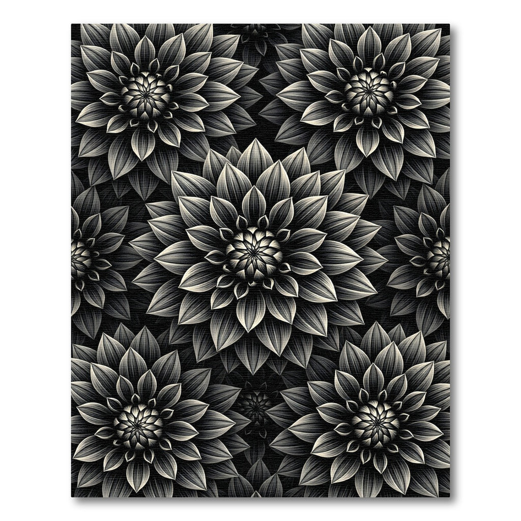Monochromatic Dahlia Bloom Arrangement Rug