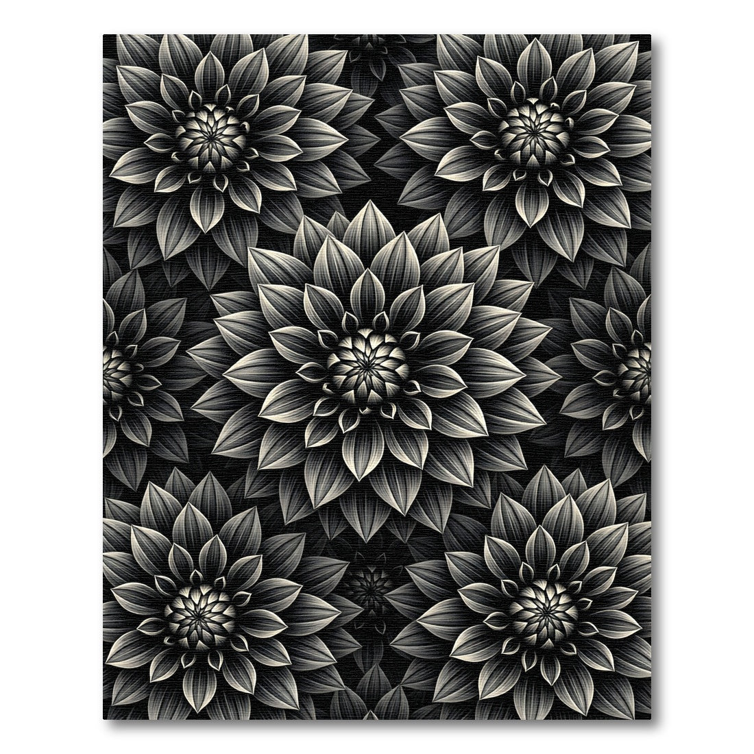 Monochromatic Dahlia Bloom Arrangement Rug