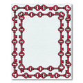 Red Vintage Keys Border Rug