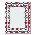 Red Vintage Keys Border Rug