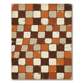 Retro Earth Tone Speckled Square Tile Rug