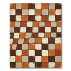 Retro Earth Tone Speckled Square Tile Rug