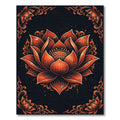 Vibrant Crimson Lotus Floral Medallion Rug