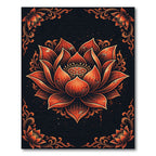 Vibrant Crimson Lotus Floral Medallion Rug