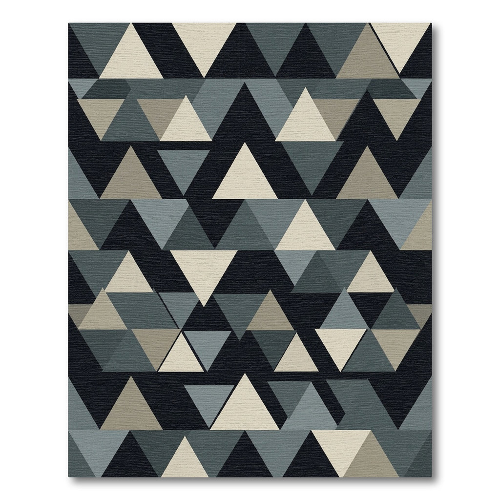 Modern Geometric Triangle Gray Monochrome Area Rug
