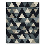 Modern Geometric Triangle Gray Monochrome Area Rug